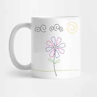 Dotted Line Daisy Mug